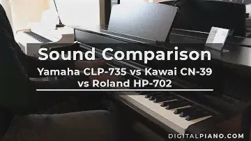 Yamaha CLP-735 против Kawai CN-39 против Roland HP-702 | Digitalpiano.com