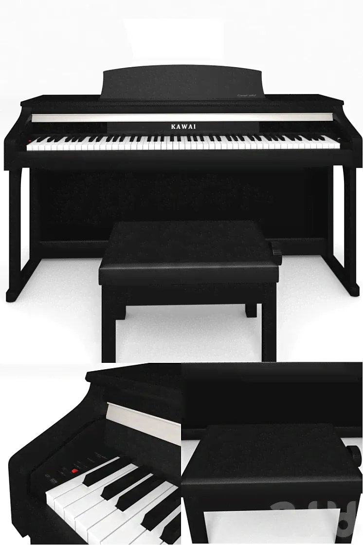 Kawai piano CA15 - Музыкальные инструменты - 3D модель-2