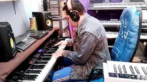 In the studio-playing my wonderful stage piano Kawai MP7SE